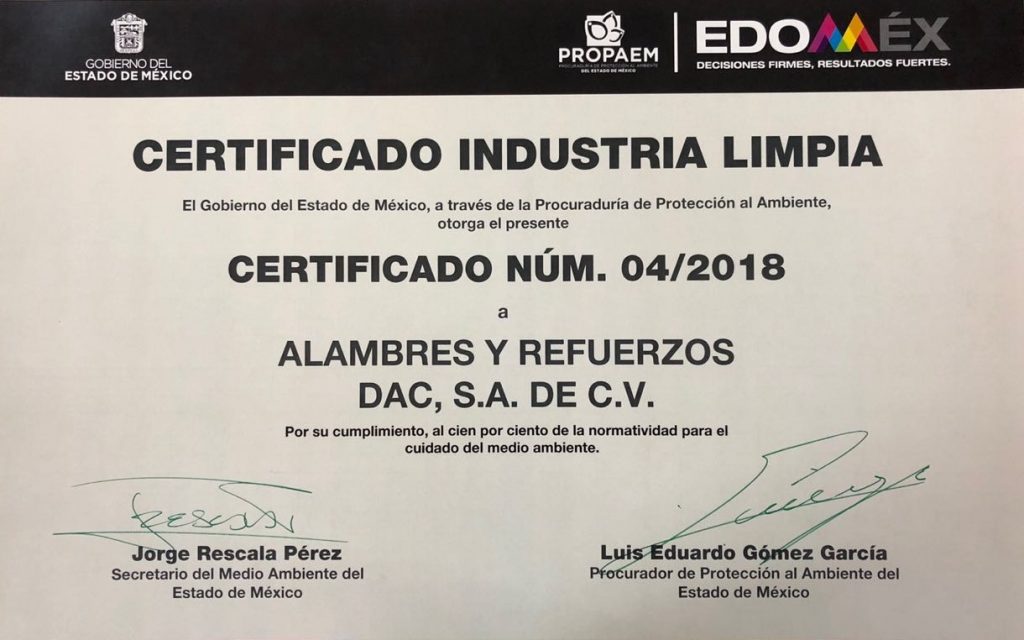 certificado-industria-limpia-alambres-y-refuerzos